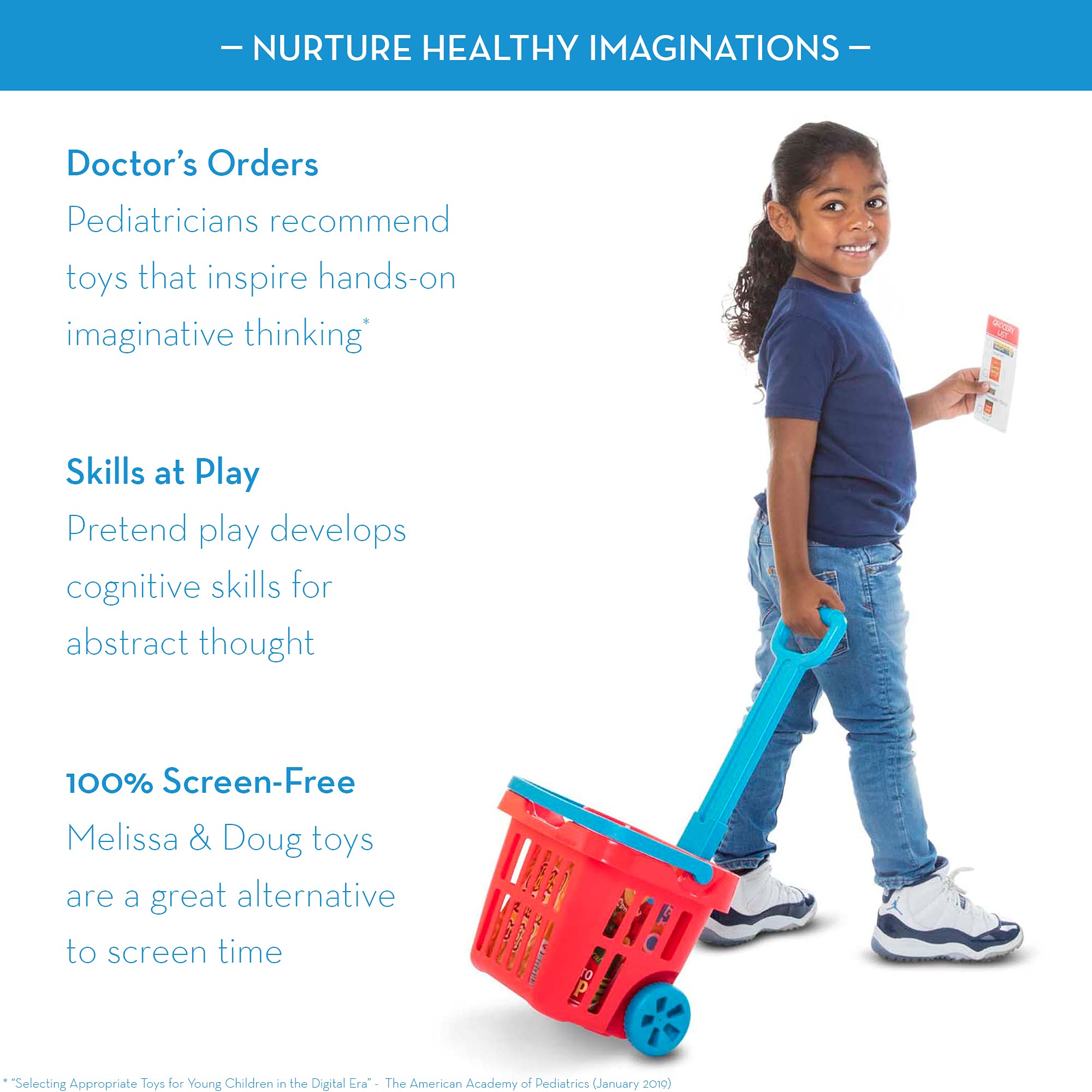 Melissa & Doug Fill and Roll Grocery Basket Play Set With Play Food Boxes and Cans (11 pcs), Frustration-Free Packaging)