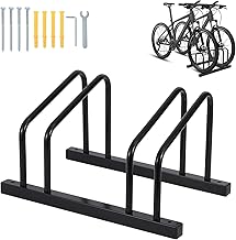 Garvee Bicycle Stand, 2 Units, Prevents Tumbling, Protects Against Strong Winds, 13 - 29 Inches, Horizontal Cycle Stand, Steel, Parking Indoor/Outdoor, Easy to Install, Rust Resistant, Durable, Long