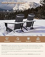 Vista 4 de BRIOPAWS Adirondack - Juego de 2 sillas para hoguera, de gran tamaño, plástico HDPE, resistente a la intemperie, para terraza, exterior, piscina