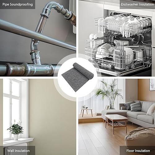 Miniatura 4 de 1 manta aislante gruesa para lavavajillas, aislamiento acústico de poliéster, manta de fieltro de poliéster aislante de tubería para lavavajillas,