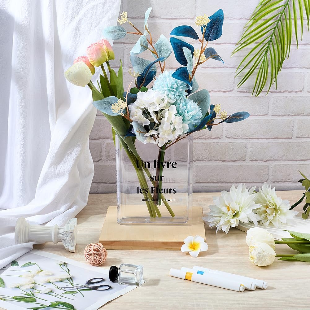 CRASPIRE Acrylic Book Flower Vase Clear image 4