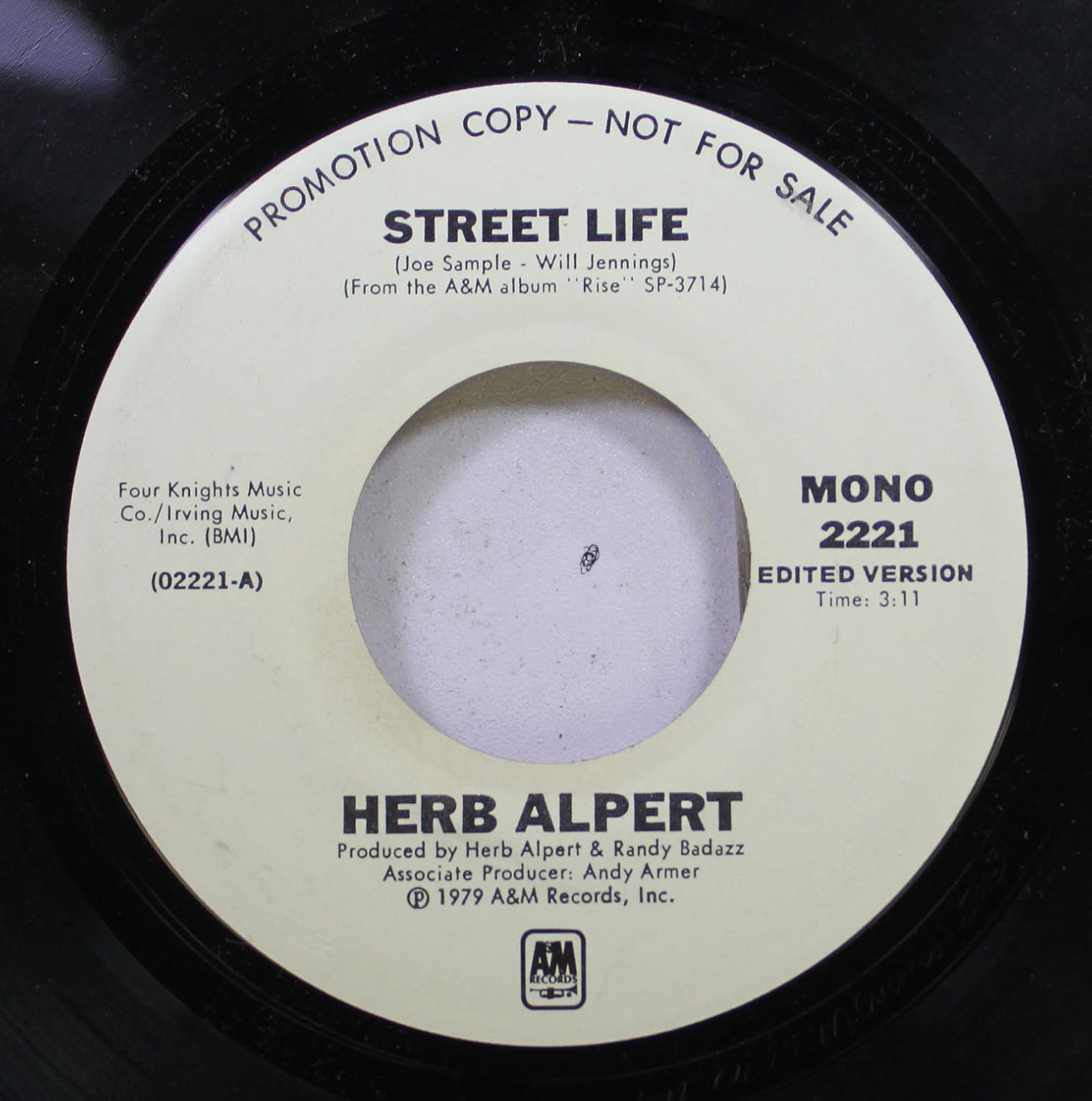 Herb Alpert 45 RPM Street Life / Street Life Music