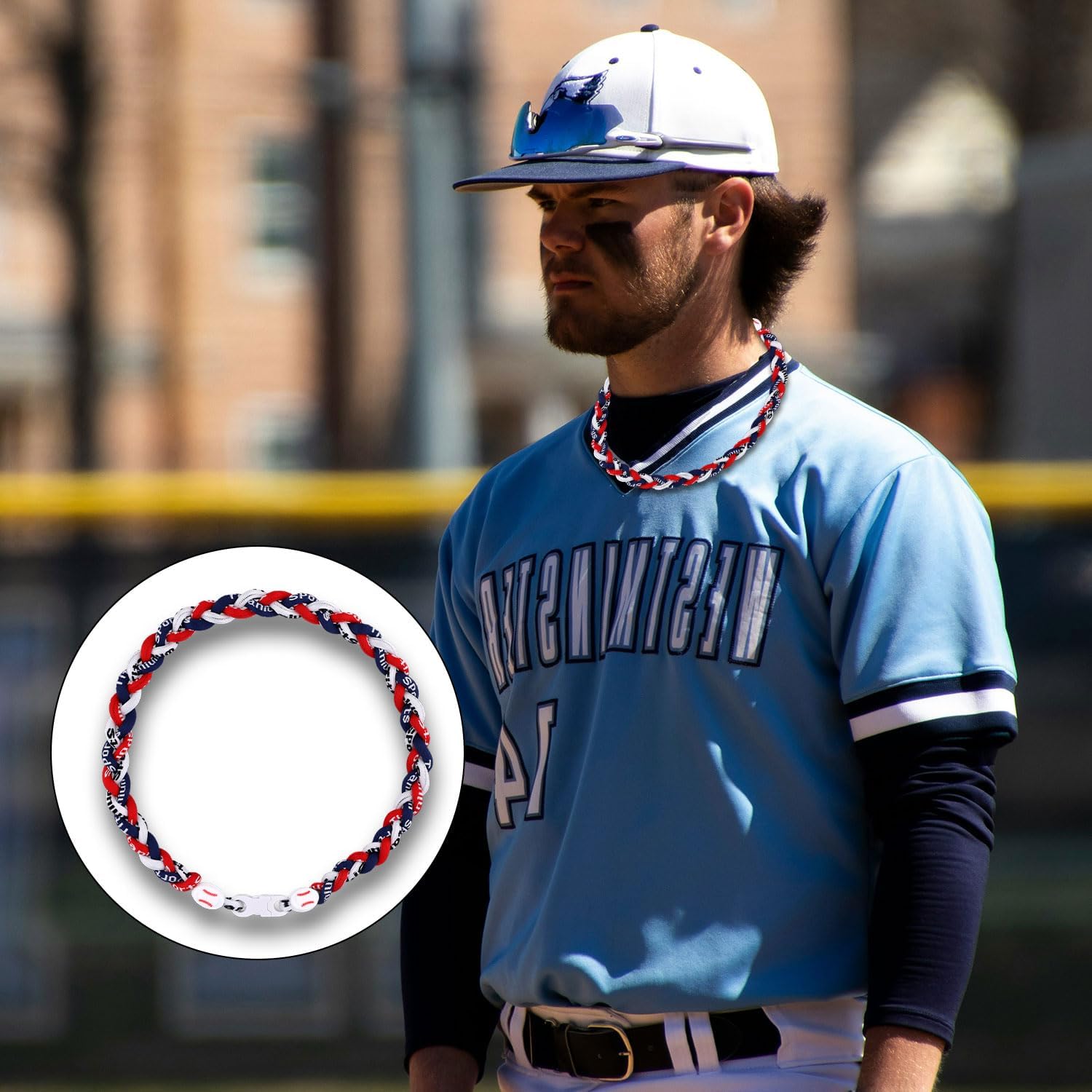 Baseball Necklace, Nylon Baseball Rope Necklaces Sports Necklace Baseball Chain for Adults Baseball Team Lovers (Red) - Image 4