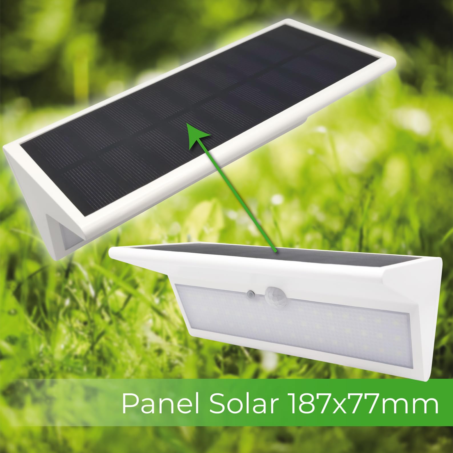 LED ATOMANT 4x Aplique LED Solar 46 LEDs IP65 800lm 4 Modos con Sensor | Luz de seguridad, 4 modos de iluminacion