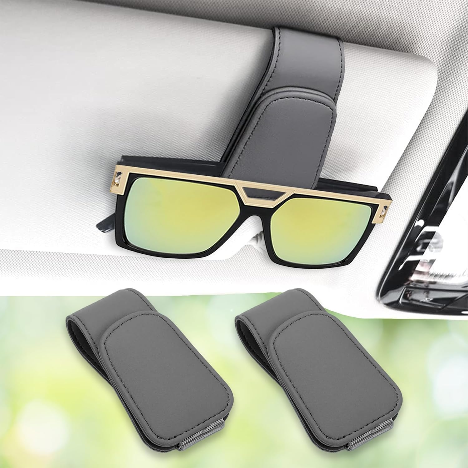 BELROD BR 2 Pack Sunglass Holder for Car Avoid Scratches