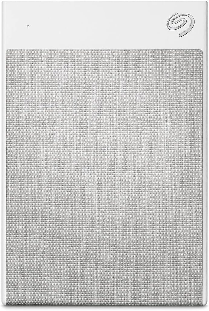 Seagate Backup Plus Ultra Touch, 1 TB, USB-C + USB 3.0 Portable External Hard Drive, White, 4 mo Adobe Creative Cloud Photography Plan and Two-yr Rescue Services (STHH1000402)