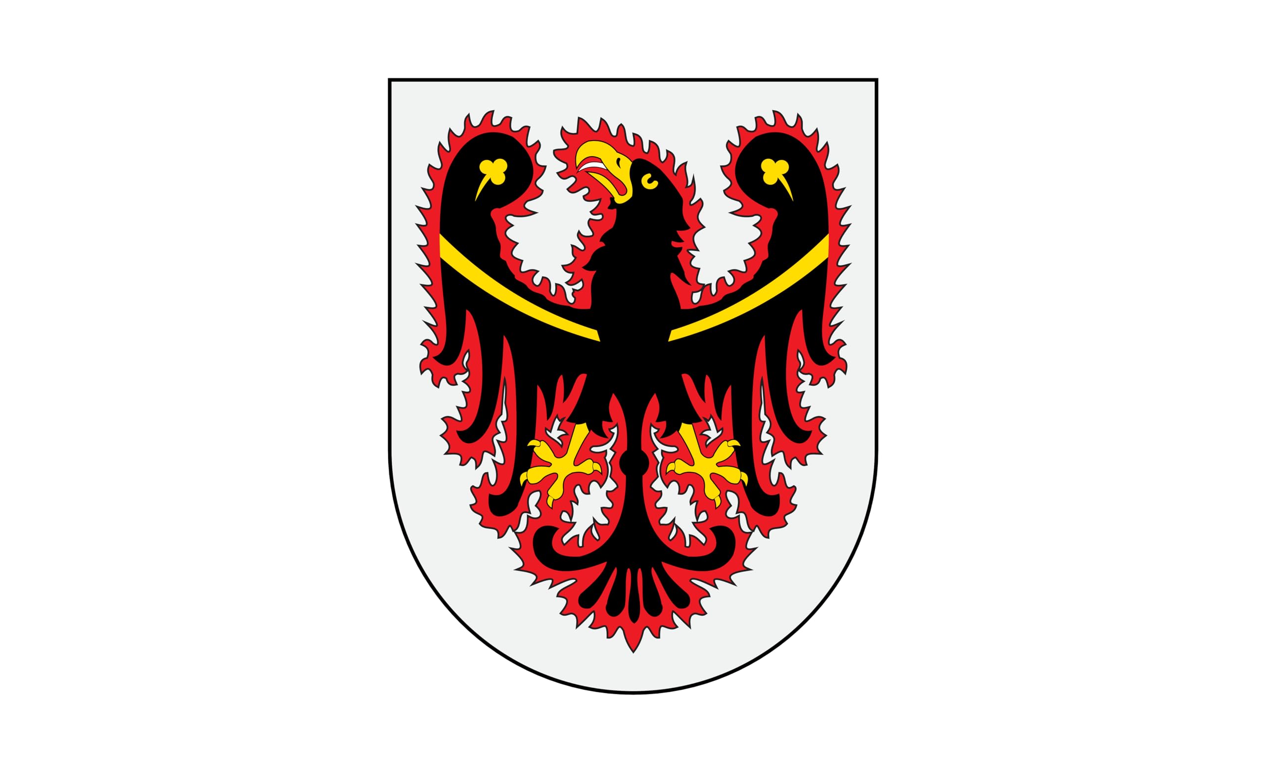 Drapeau Trentin avec armoiries de qualité supérieure marine 90 x 60 cm