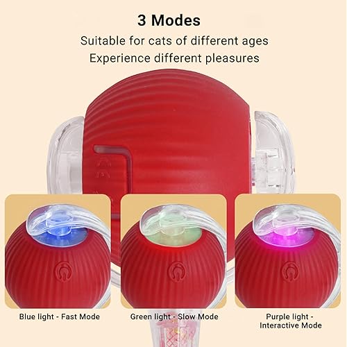 Miniatura 4 de Pelota interactiva de juguete para gatos, bola rodante eléctrica interactiva mejorada con cola de burlas, juguete para gatos adultos aburridos de