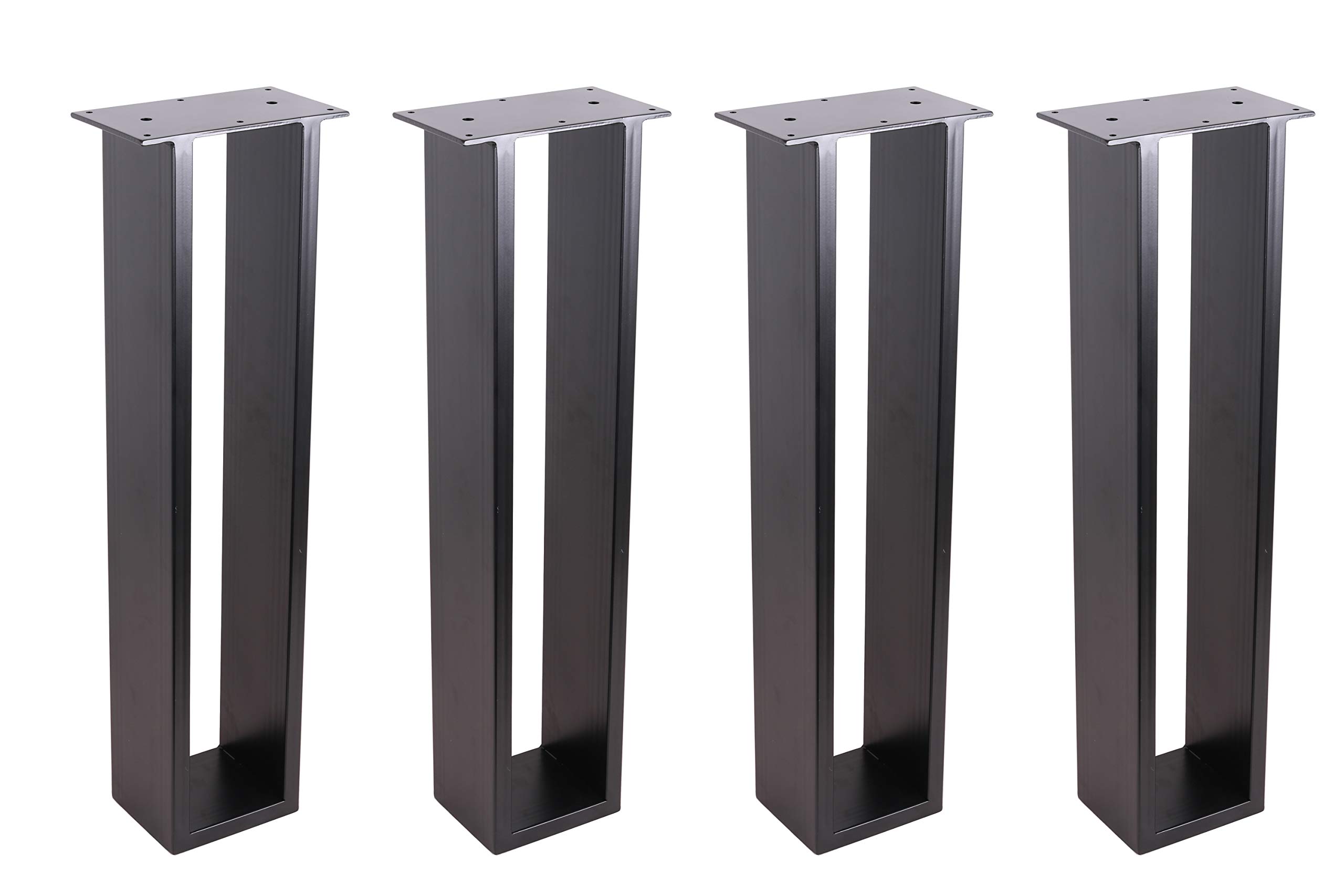 ECLV 4 x 28 Hollow Straight Steel Dining Table Legs, Steel Coffee Table Legs, Office Table Legs,Computer Desk Legs,Industrial Kitchen Table Legs,Black