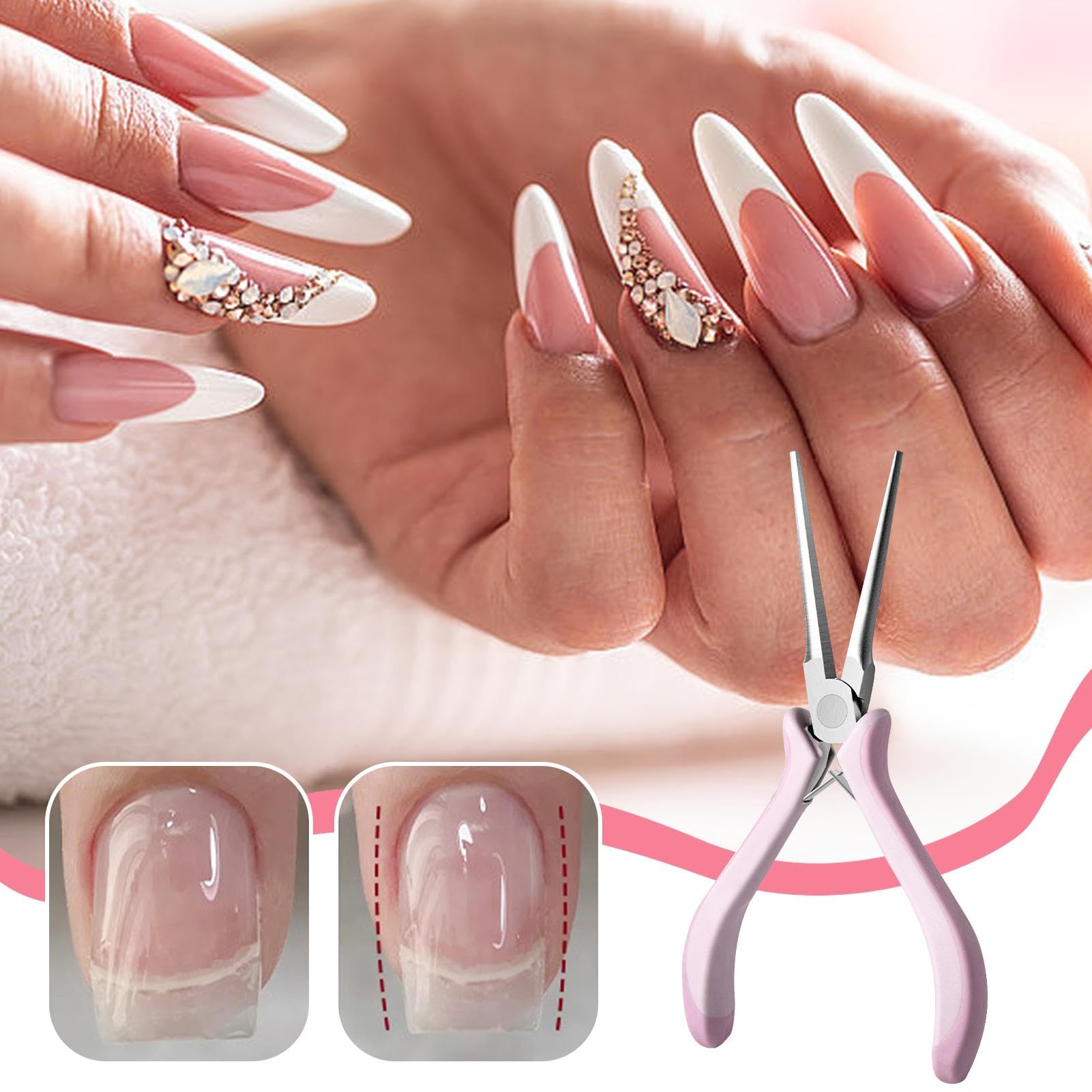Nagel-Pinzette Aus Edelstahl – 14,5 Cm, Für Acryl, Gel & Nail Art