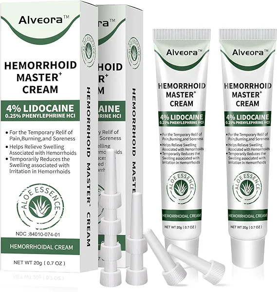 Hemorrhoid & Fissure Ointment, Hemorrhoid Treatment and Hemorrhoid Cream with Lidocaine 4% and Phenylephrine HCI for Fast Relief of Pain, Swelling, Itching, Burning, Hemorrhoidal treatment, 2 Pack-G