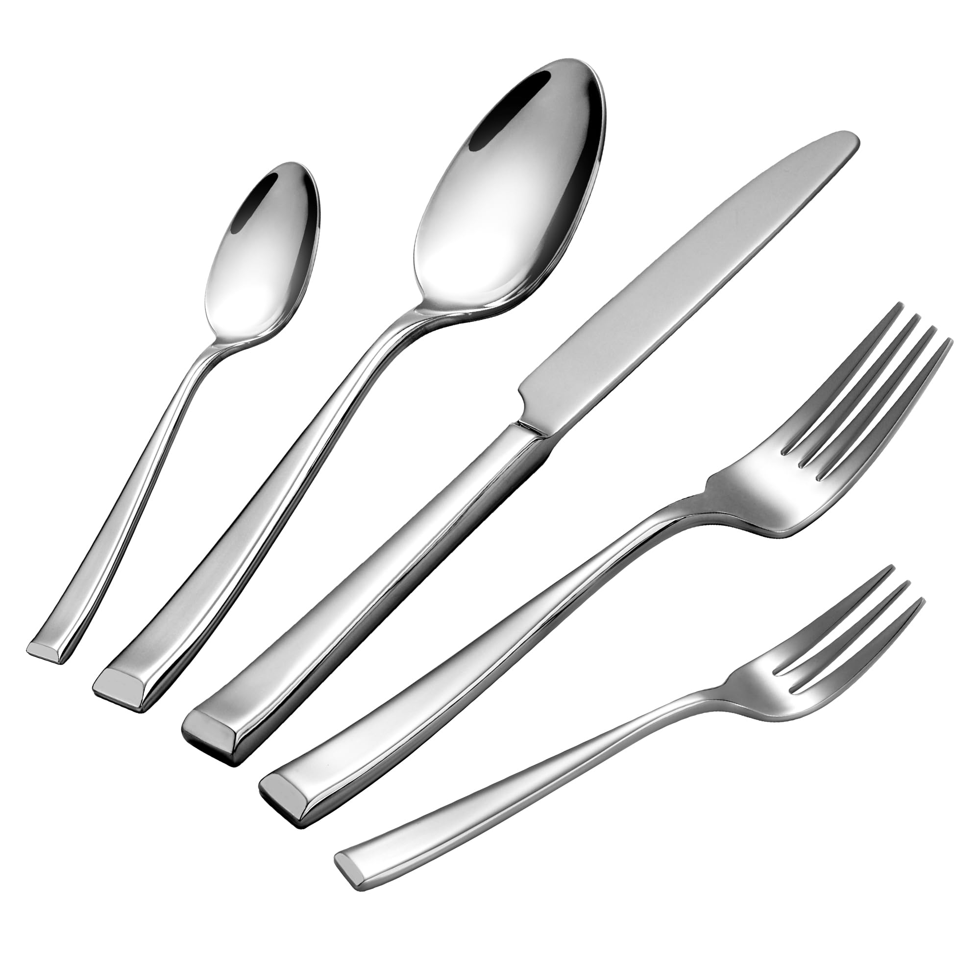 Silverware Set for 8, 18/10 Heavy Duty Stainless Steel Flatware Set, Prendcyx 40 Piece Premium Cutlery Sets including Spoons and Forks Set, Dishwasher Safe — Amazon image 12