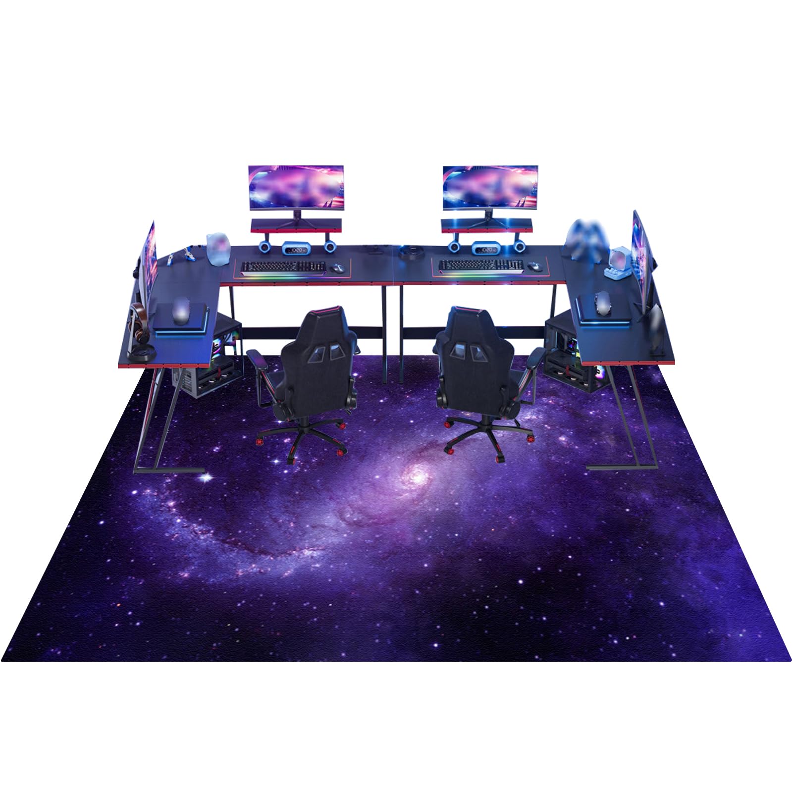 180 x 200 cm Gaming Bodenschutzmatte für Hartböden & Teppich, rutschfest Gaming Stuhl Unterlage, Bodenschutzmatte Gaming Bürostuhl Stuhlmatten für Laminat, Hartböden