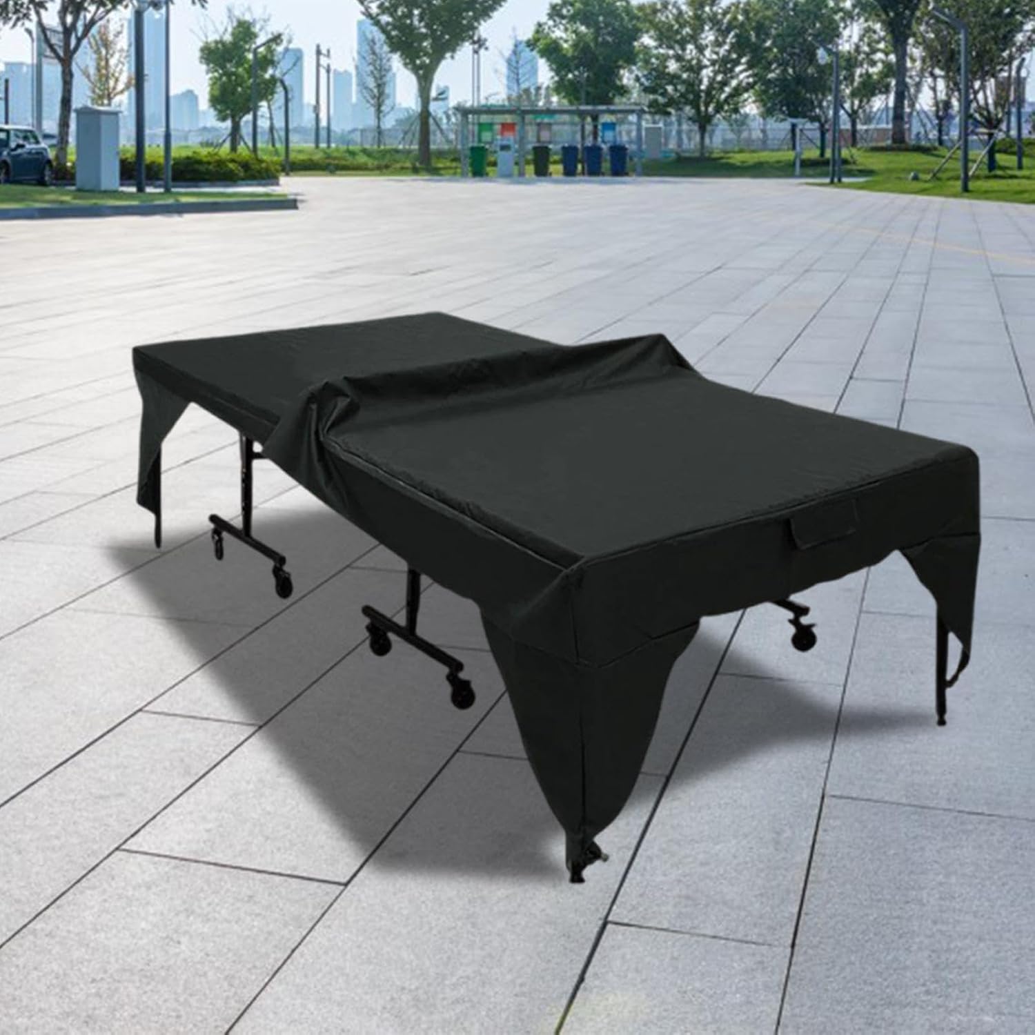 Colaxi Ping Pong Table Cover Sheet Rainproof Weatherproof Ping Pong Accessory Waterproof Indoor Outdoor Table Tennis Desk Rain Cover, Black