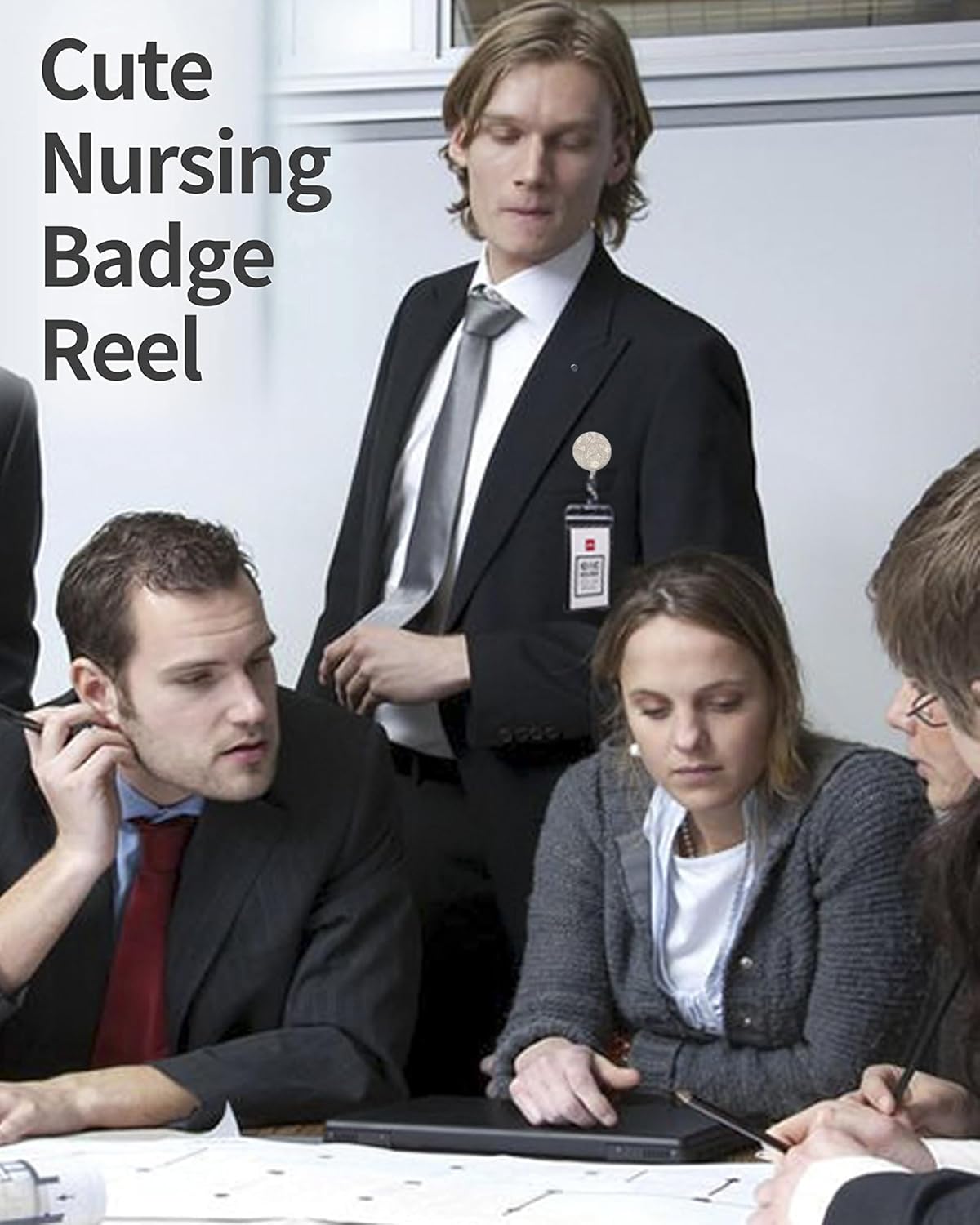 Retractable Badge Holders, Retro Floral Design, ID Card & Event Pass Holder - Image 4