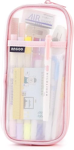 Vista 21 de EASTHILL - Estuche para lápices de malla con cremallera. Transparente para uso como bolsa de maquillaje, de cosméticos o multiusos, para la escuela