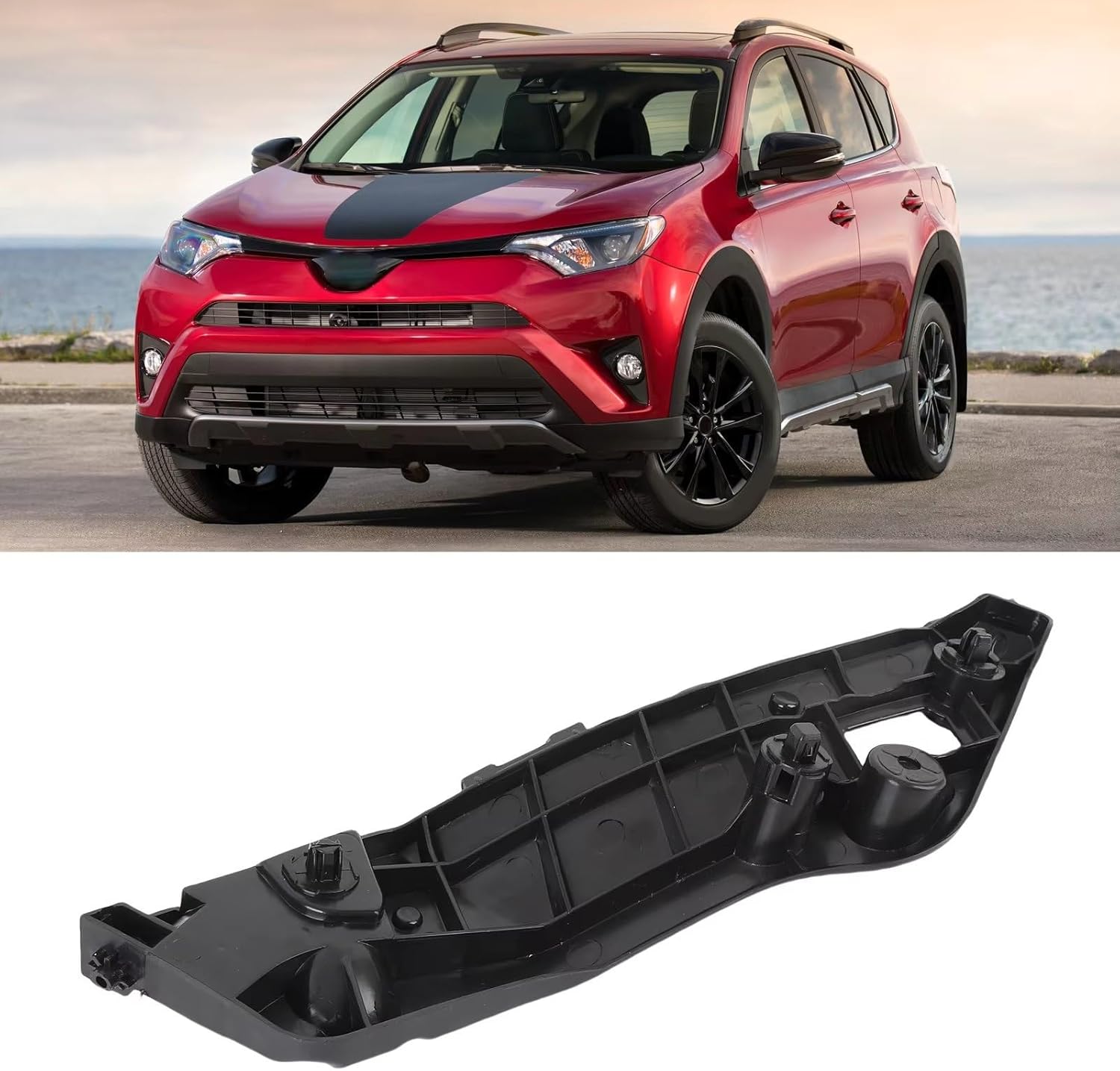 Compatible With For RAV4 フロントバンパーリテーナーサポート 左側 耐摩耗性 安定性向上 Oem:52536