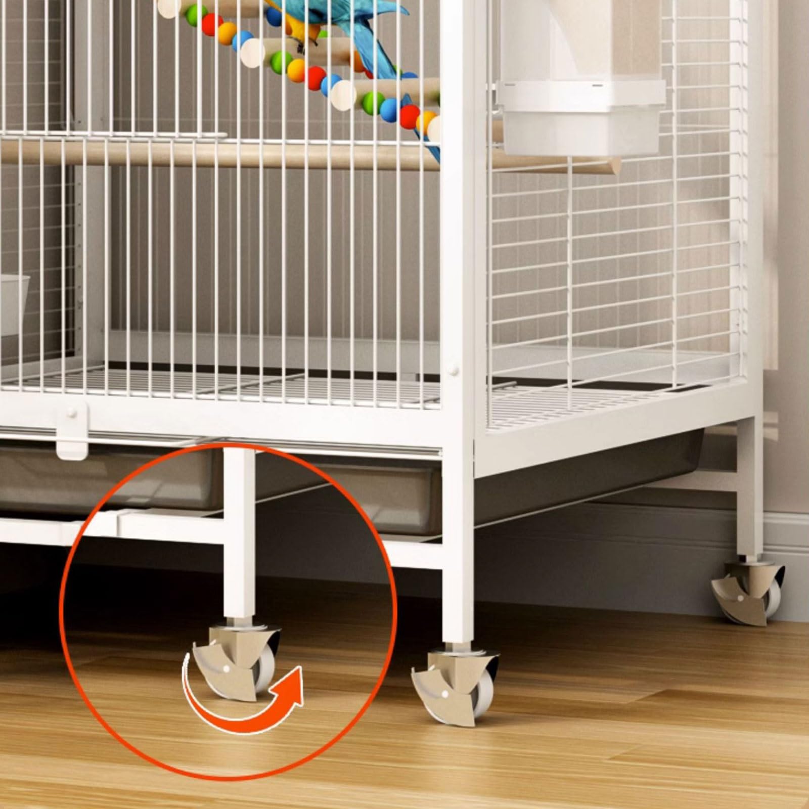 Klatka dla ptaków dla małych papug – DIY wewnątrz/na zewnątrz z kółkami, wyjmowana taca, przyjazna w podróży konstrukcja dla kanarków, kakadieli, gołąbków, kumpli i ziębin