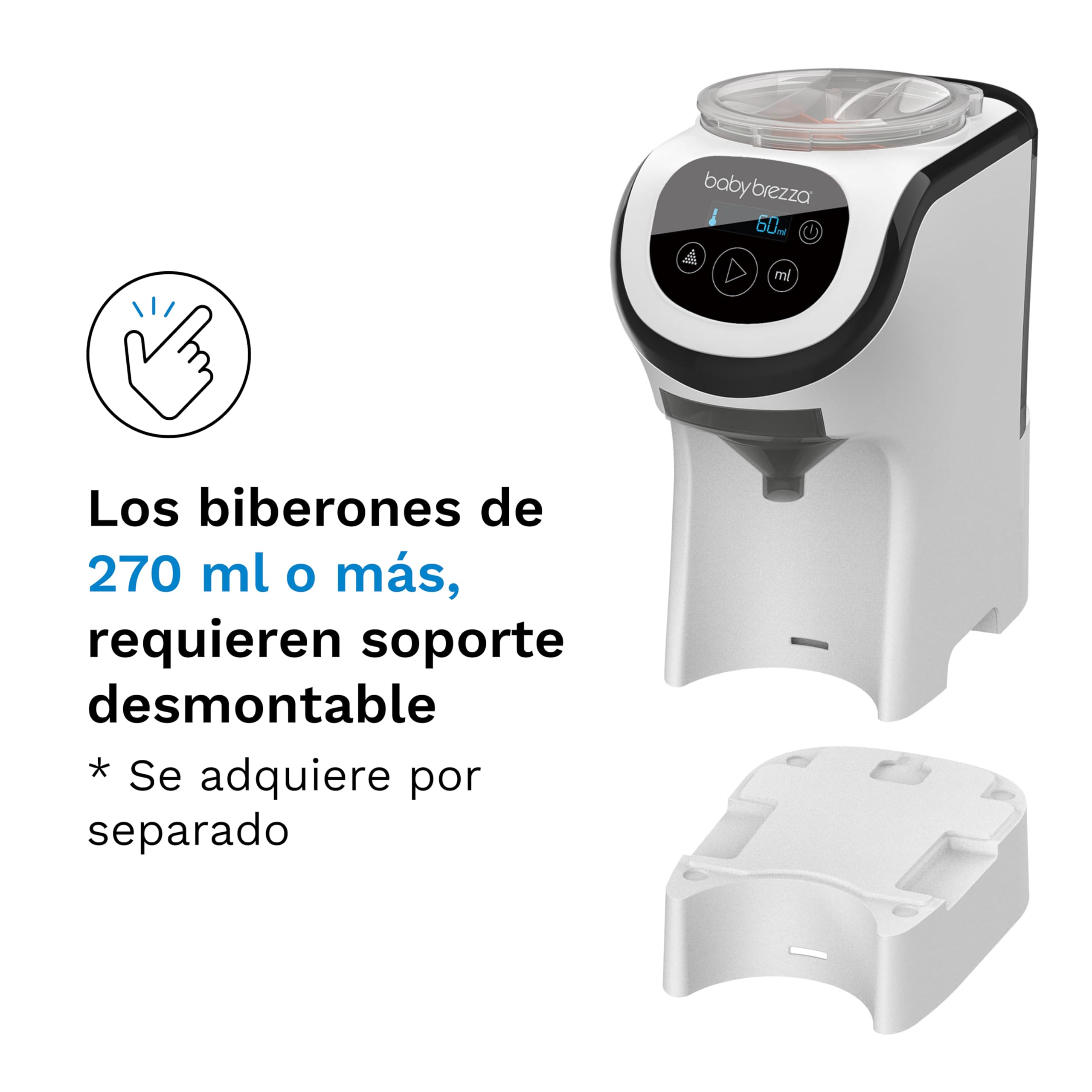 Baby Brezza Formula Pro Mini - Preparador de Biberones Automático - Dispensador de Leche en Polvo Compacto y Portátil - Compatible con Fórmulas - Calienta Biberones