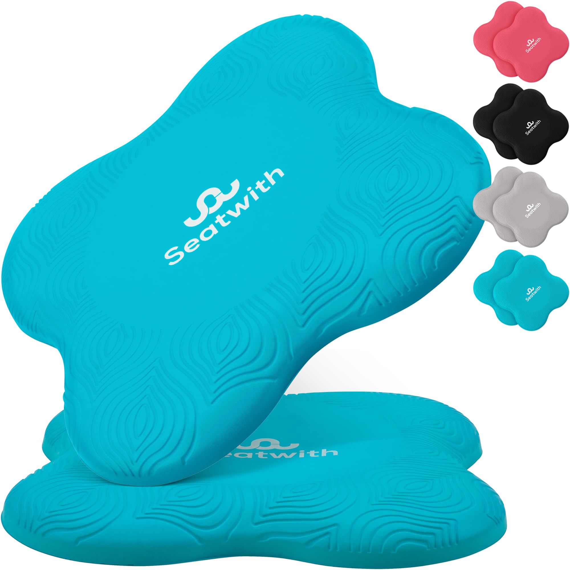 Seatwith 2X Yoga Knee Pad with Ergonomic Recess 20x20x2cm Blue — image 1