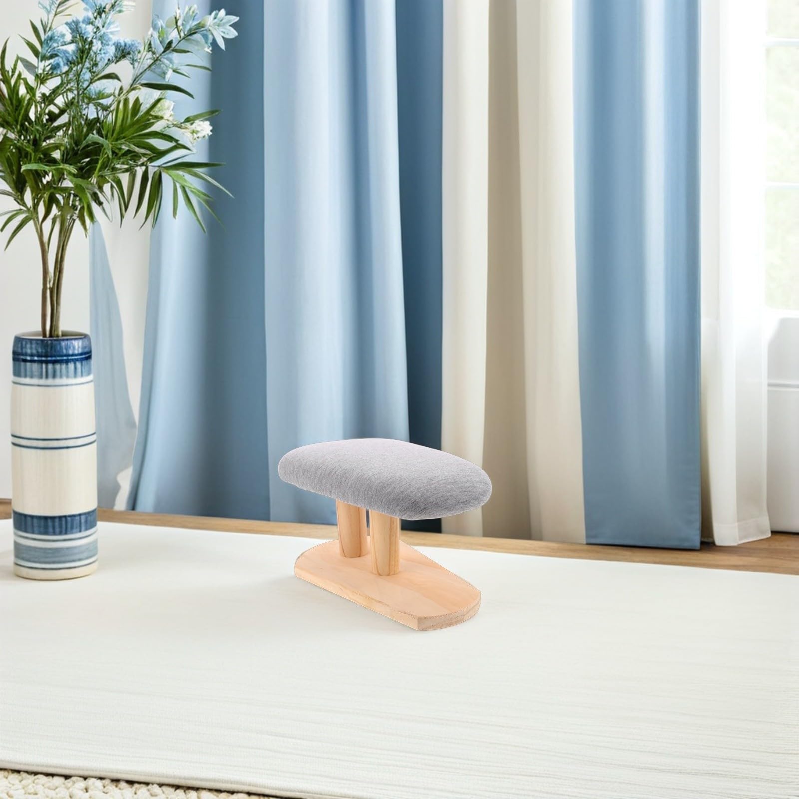 HANABASS Tabla de Planchar Multifunción de Madera, Superficie Extragrande, Base Estable, Funda de Tela Gris, para Puños Estrechos y Ropa Infantil, Apartamento y Lavandería