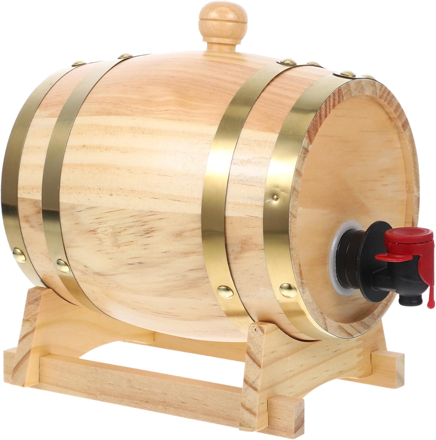 1set Wine Dispenser Vintage Pine Storage for Aging Beer Wine Multipurpose Decor Beverage Dispenser for Home Bar Parties for Whiskey Brandy