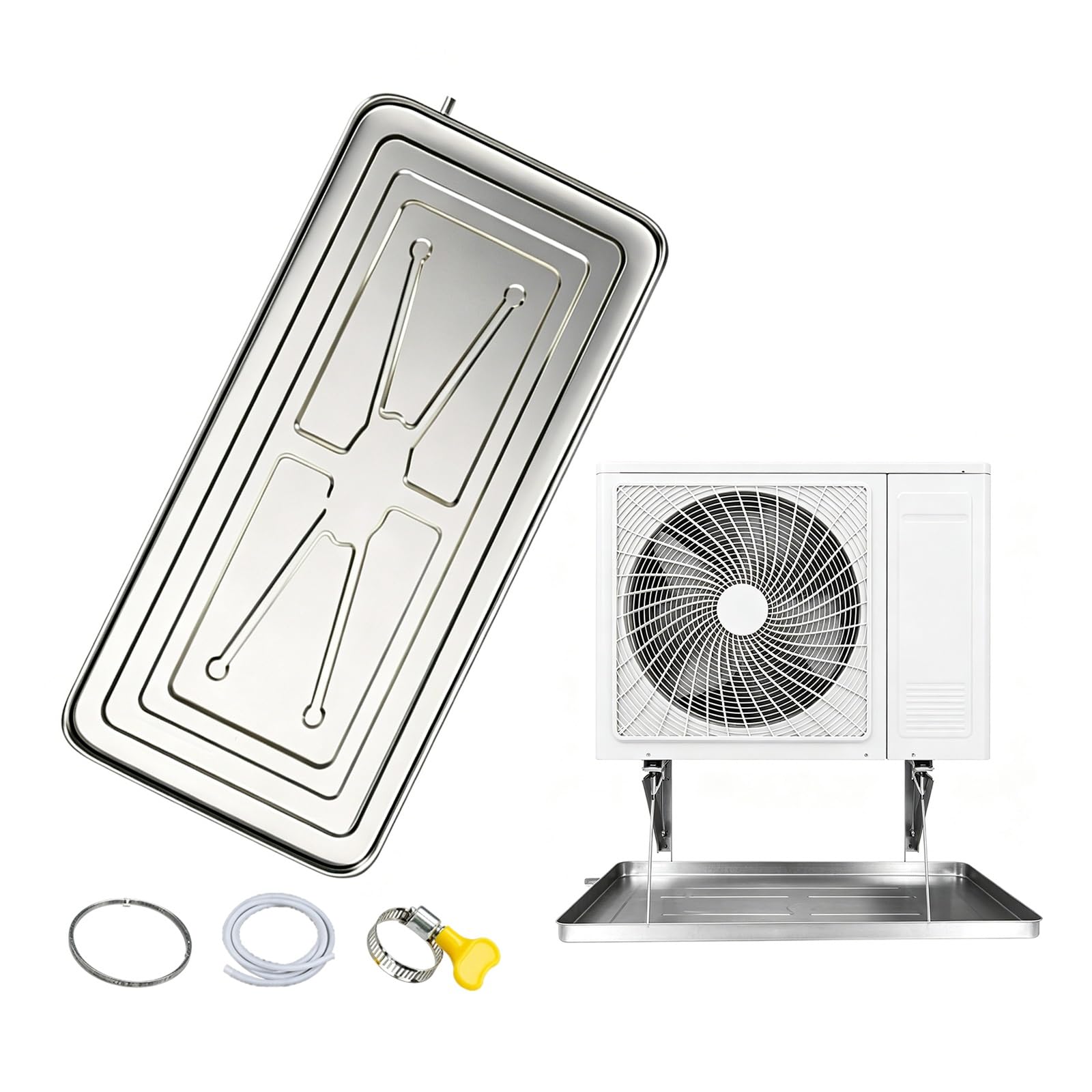 YFAURNDE Water Heater Drain Pan Wall, Stainless Steel Window Ac Drip Pan, Designed to Collect and Discharge Condensate; Suitable for Outdoor Air Conditioner Units.(10m,84 * 38CM/33 * 15in)