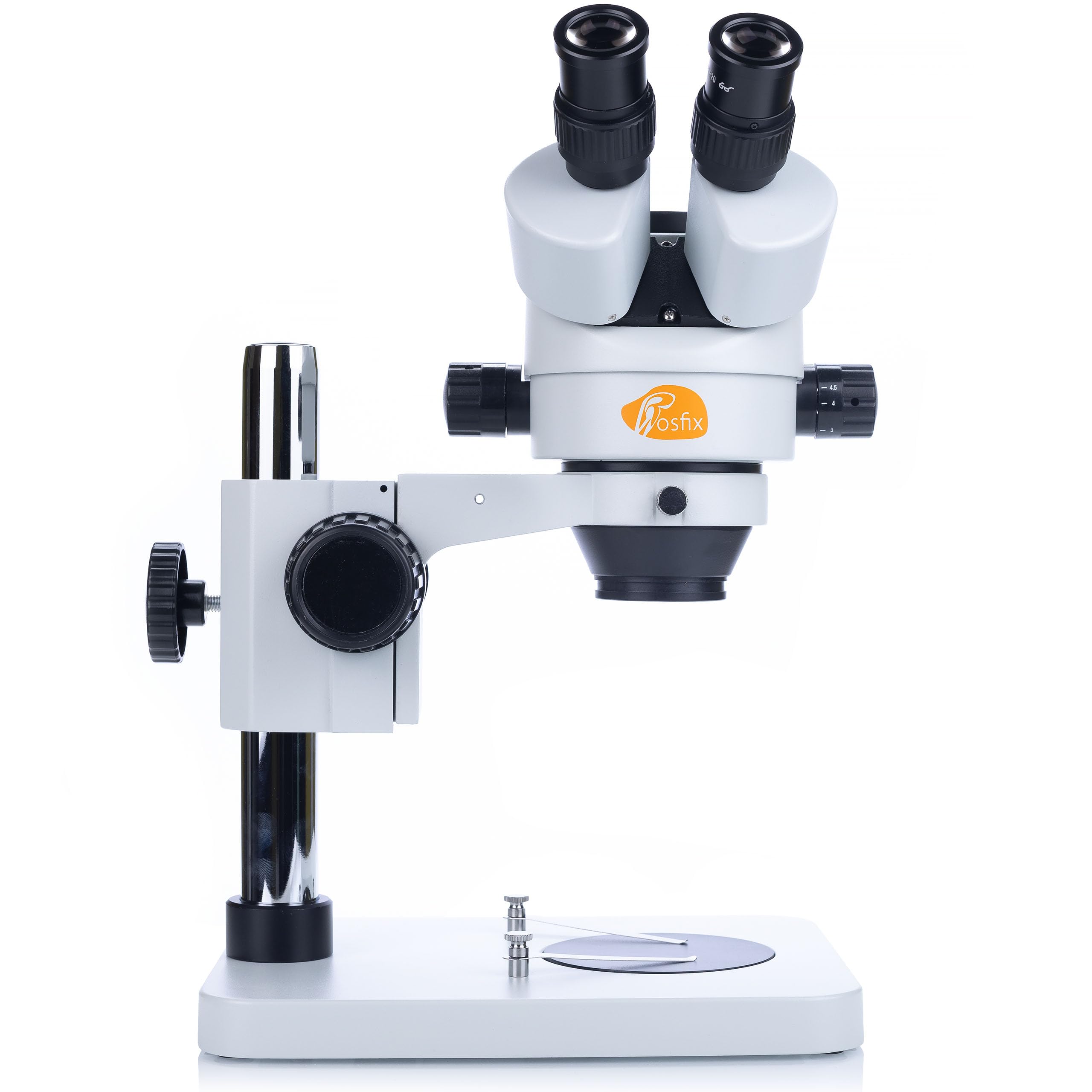 Rosfix Mercury Pro MSMP-T-PS1 - Microscopio estereoscópico trinocular | Zoom 7x 45x | Anillo de luz LED 56x | Lente Barlow 0,5X | Óptica precisa