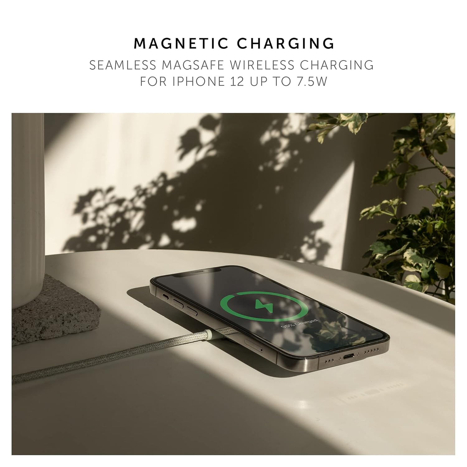 Native Union Snap Magnetic Wireless Charger – MagSafe Charging for iPhone Air, 17, 17 Pro, 17 Pro Max – Built-in 10ft / 3m USB-C Cable – 15W Fast-Charging for Qi-Compatible Devices (Cosmos)