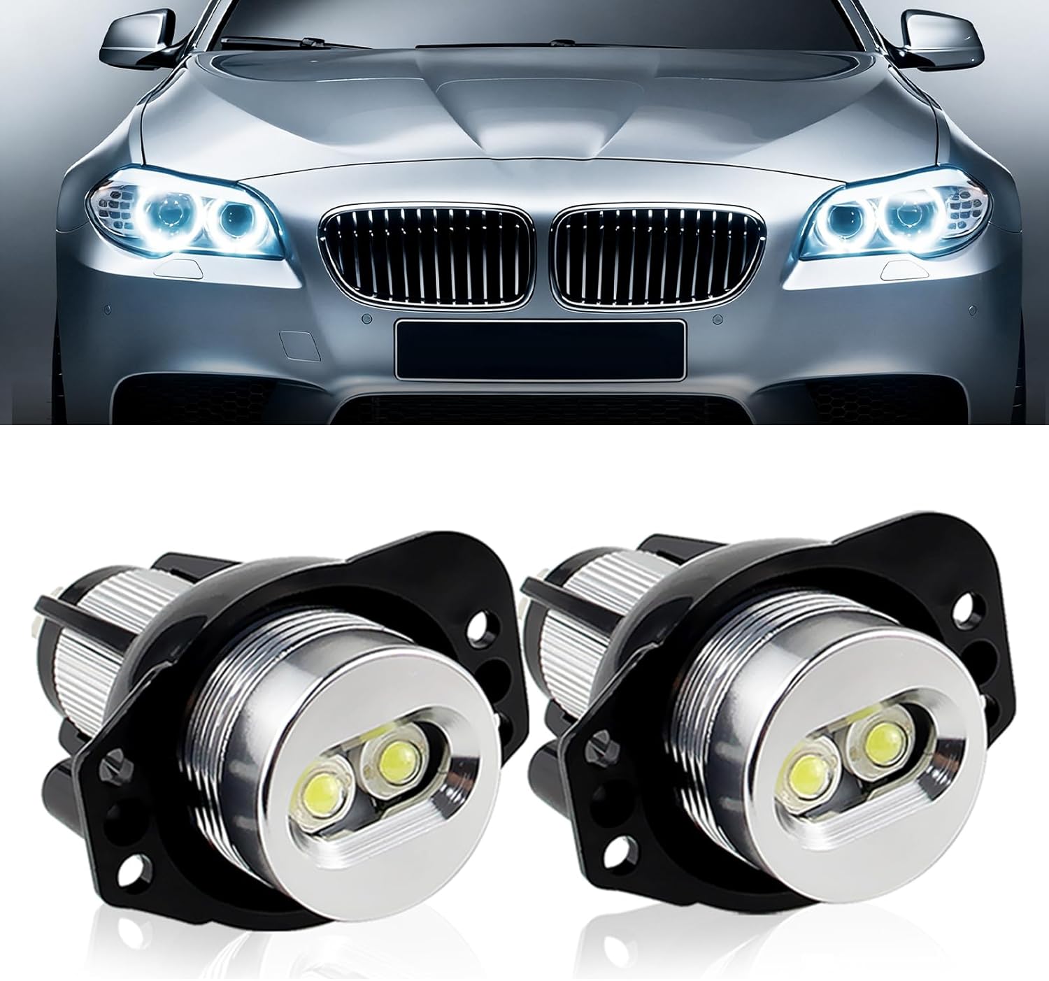 2PCS White Angel Eyes Halo Ring Marker Lights Bulbs Canbus For BMW E90 E91 2006-2008 2009-2012 3 Series 325i 328i 335i 330i 330xi 335i 335xi 335i xDrive Car Accessories