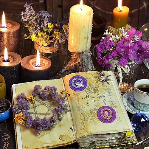 Miniatura 4 de CRASPIRE Sello de cera de nudo celta para sellado de cuervos, sellos de cera de 1.57 pulgadas, retro, vintage, extraíble, con mango de madera, para