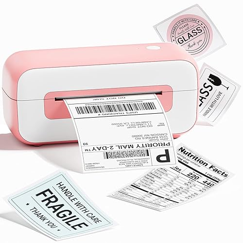 Phomemo Pink Thermal Printer 4x6, USB Thermal Label Printer for Small Business, Shipping Label Compatible with Amazon, Ebay, Shopify, Etsy, UPS, FedEx, DHL, etc