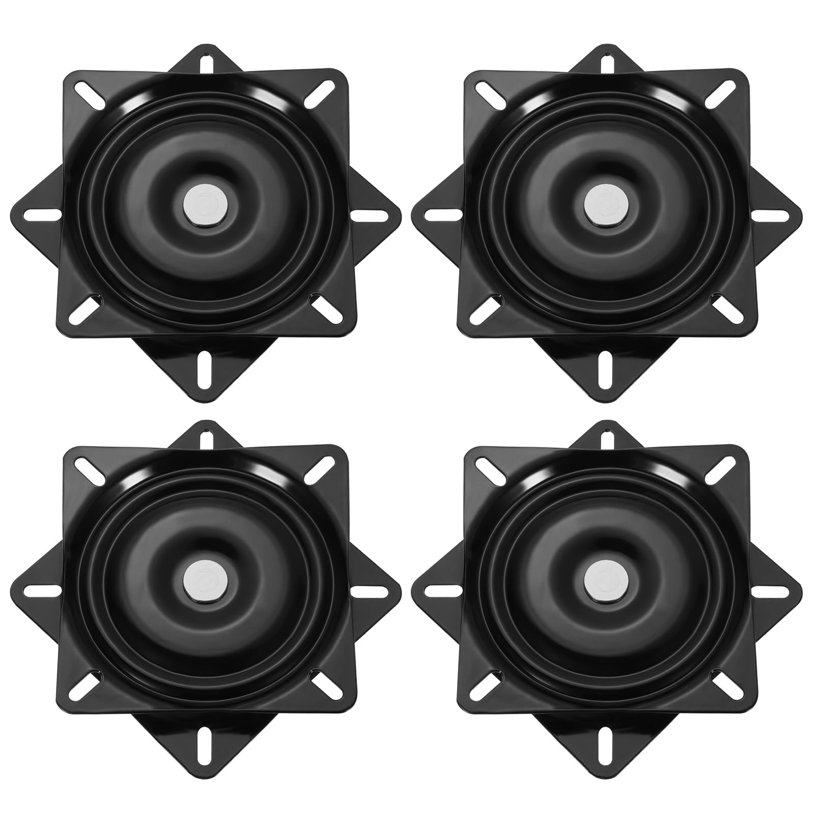 QUARKZMAN 4Pcs 6.5" Plateau Tournant Lazy Susan à 360° Noir (160x2.5mm)