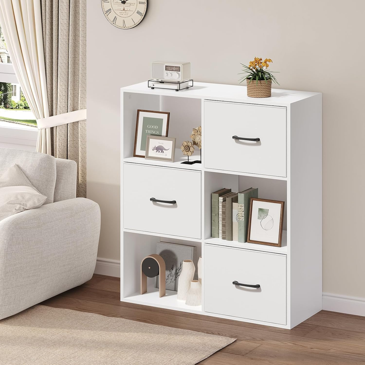 Kitchen Island and File Cabinet Bundle, Kitchen Storage Island with Drawer, 3-Drawer Lateral File Cabinet for A4/Letter Files, KINW122E01N1-FCWT9001