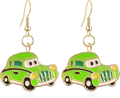 School Bus Dangle Earrings Cute Alloy Yellow School Bus Drop Funny Cartoon Car Bus Statement Earring for Women Jewelry