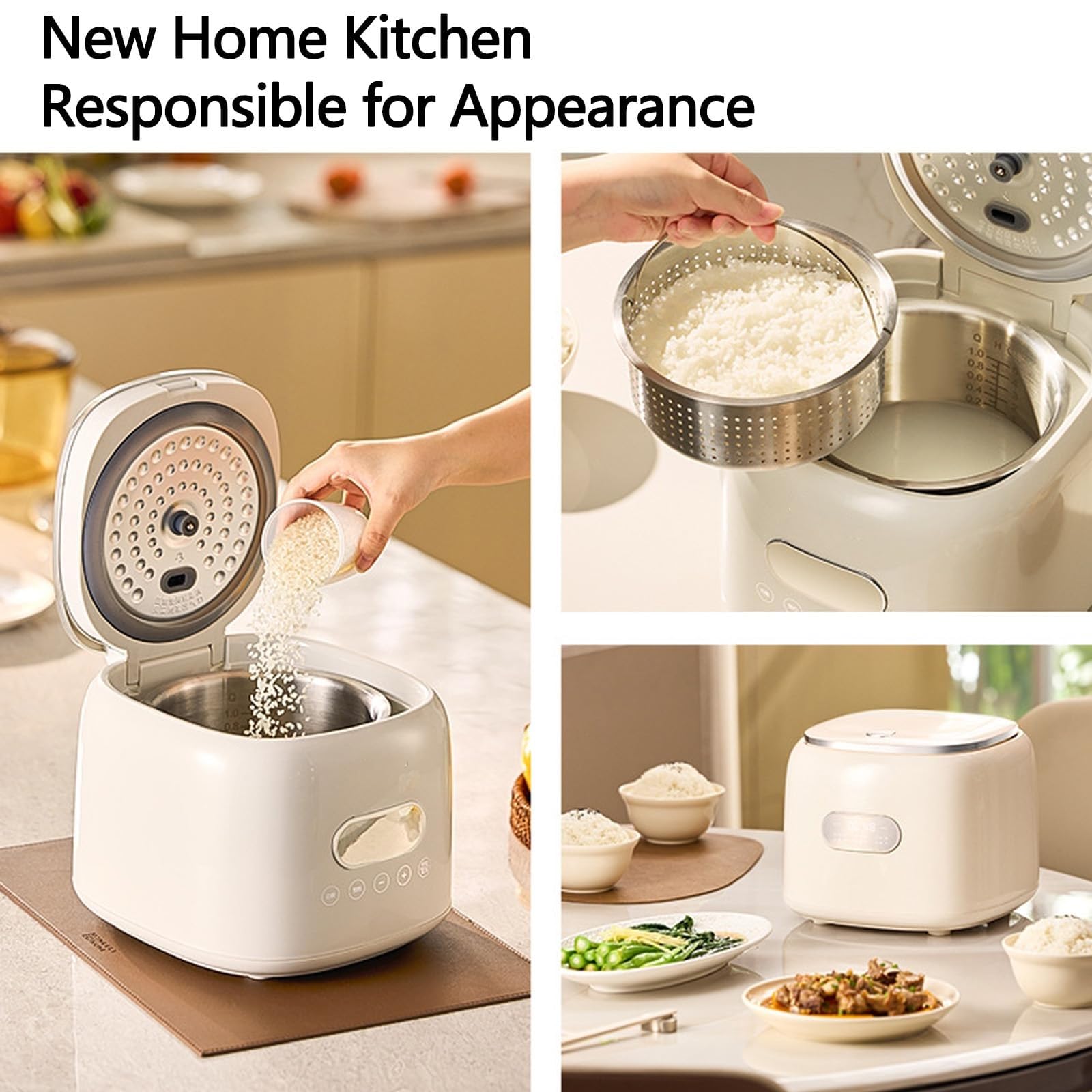 Smart Starch Reducing Rice Cooker, 2.5L Low Carb Mini Appliance z koszem na pary, 8 trybów wstępnie ustawionych, opóźniony timer i ciepłe, nie-stick do zdrowych posiłków
