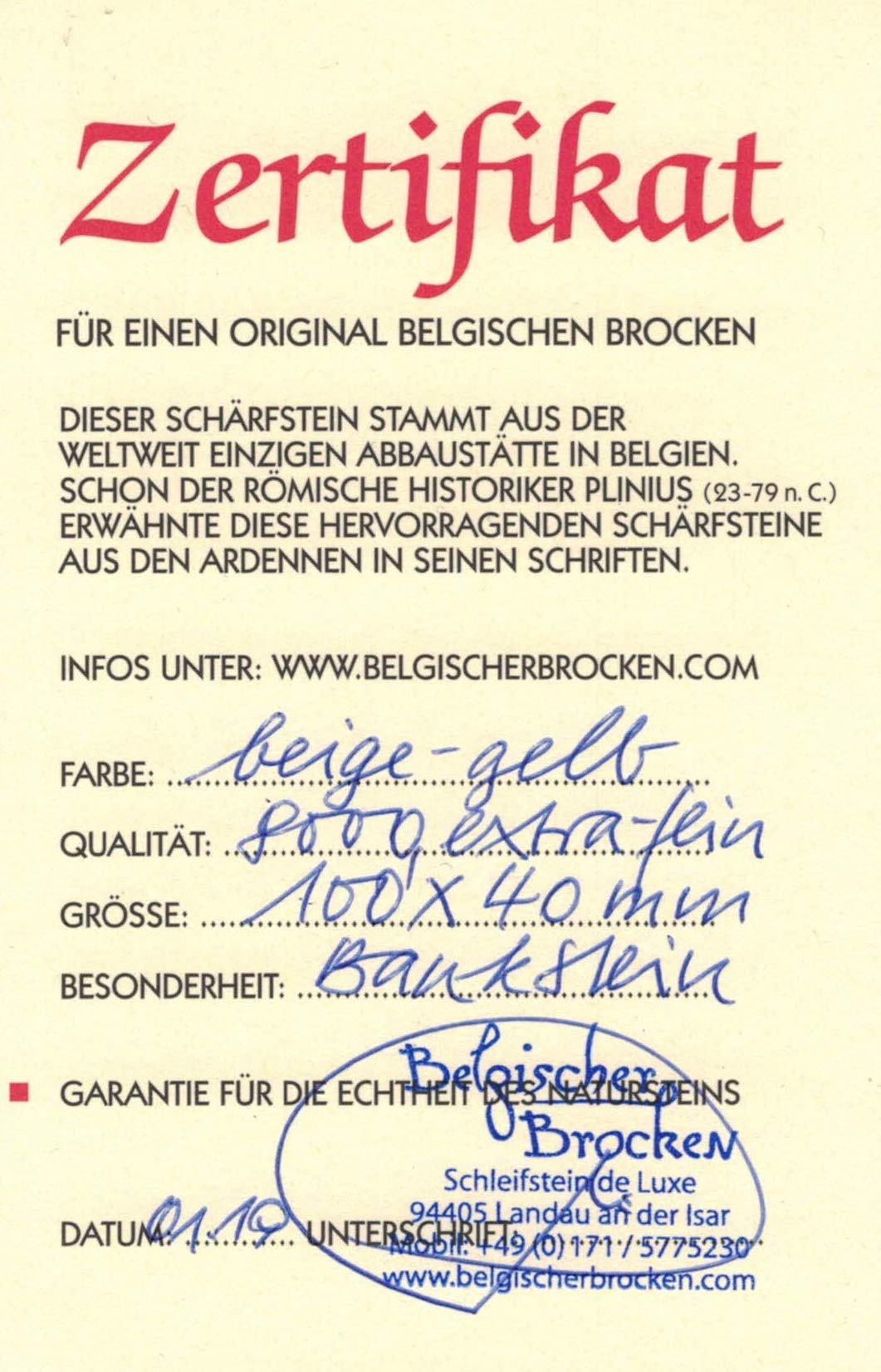 Coticula Belga Belgischer Brocken affilacoltelli in pietra naturale giallo 100x40 mm, grana 8000-10000