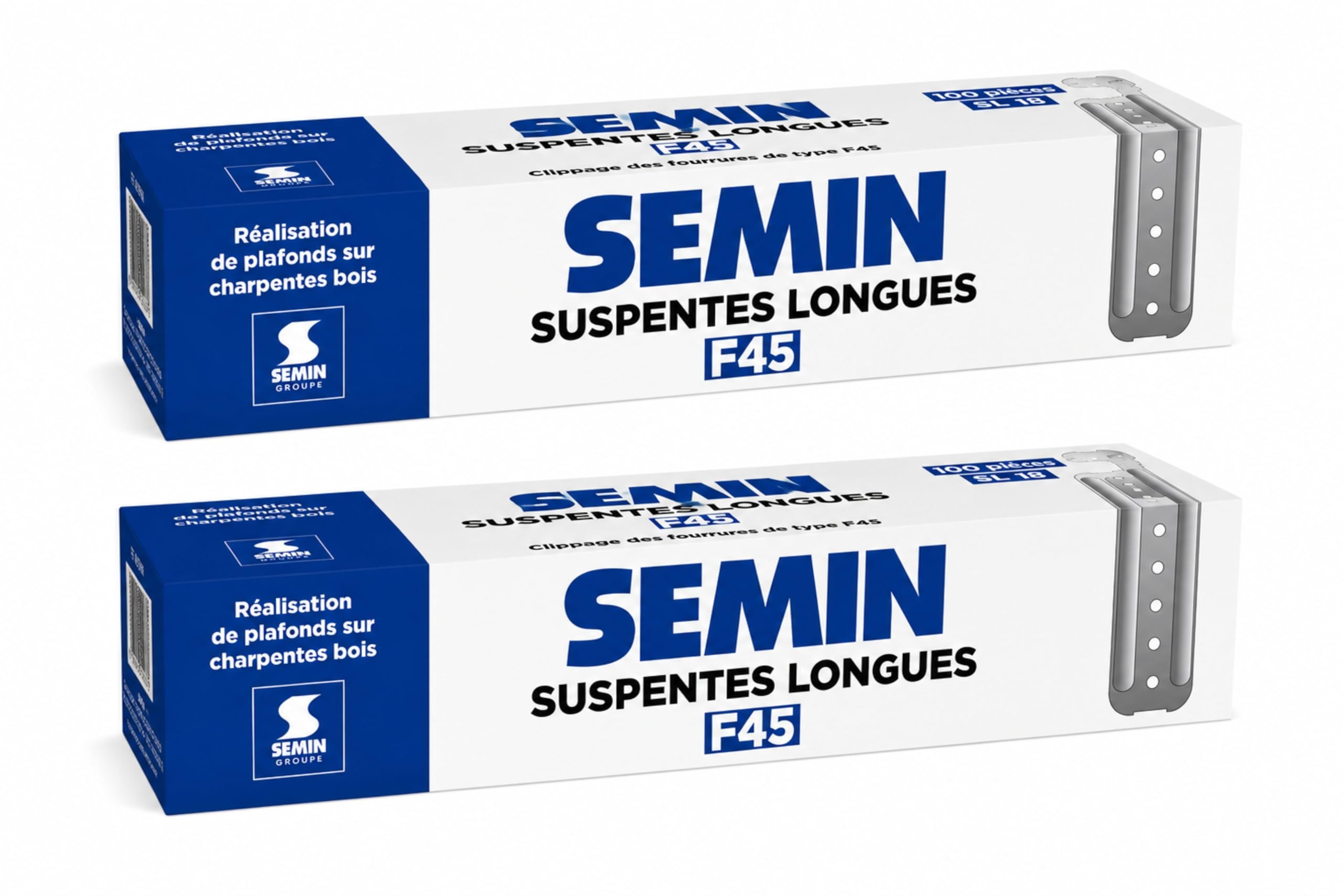 Suspentes longues F45 pour rattraper un faux plafond irrégulier de 170 mm