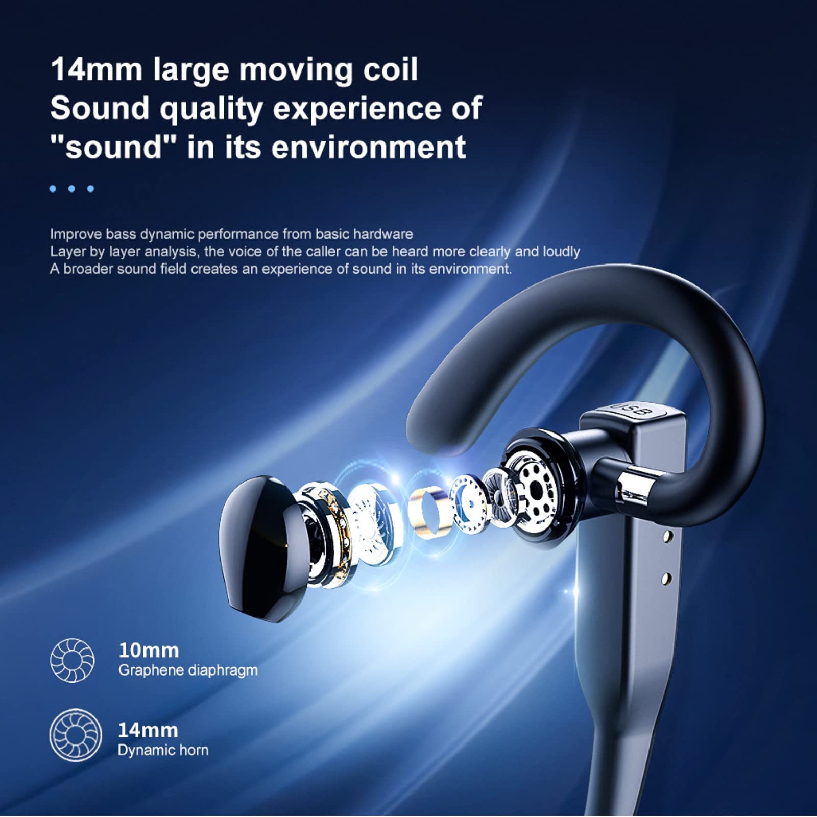 Cuifati YYK-525 Kabellose Over-Ear-Kopfhörer mit Mikrofon 500-mA-Ladeetui für PC Laptop Tablet