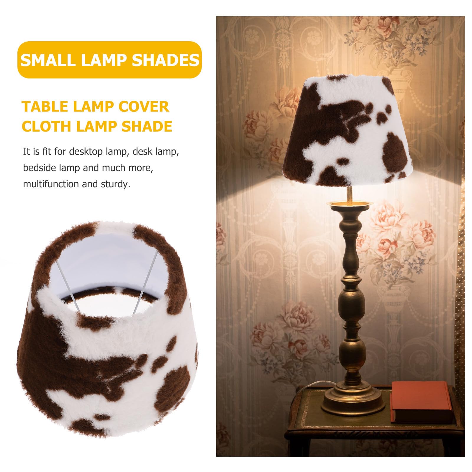 Vaguelly Paralume Facile Installazione o per Lampada da Tavolo in Peluche Design Creativo a Stampa Animale, Struttura Semplice Lampada da Salotto Comodino