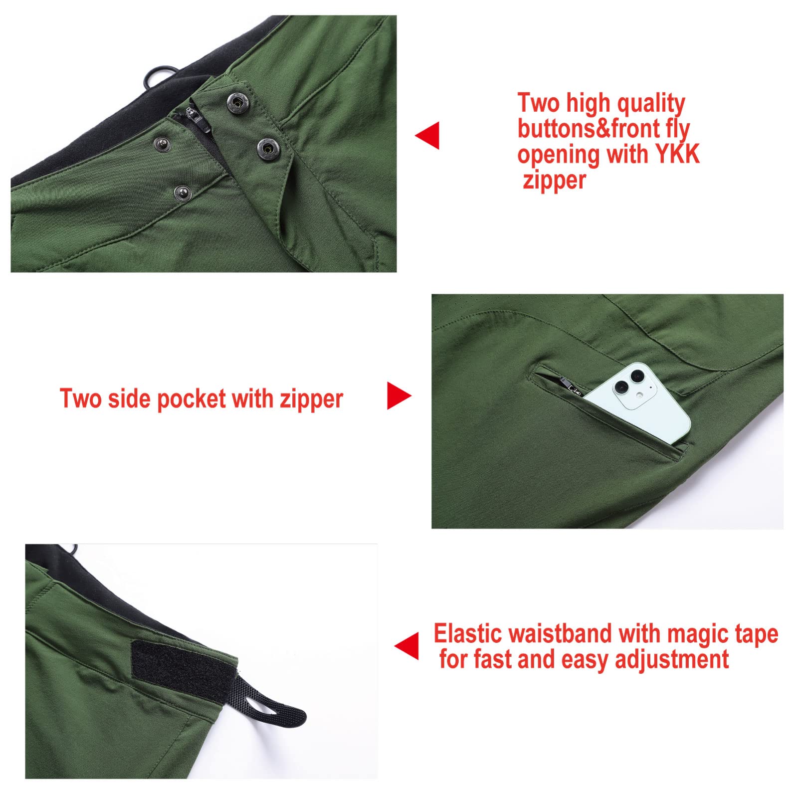 FORBEMK Pantalones de ciclismo unisex para niños, largos, ligeros, transpirables, resistentes al agua, para correr, bicicleta de montaña, al aire libre, para niños