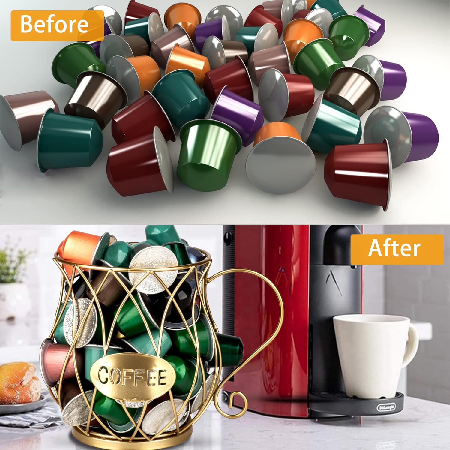 Porta Capsule Caffè In Metallo - Organizer Per Cialde, Design A Tazza, Per Casa O Bar - Foto 14