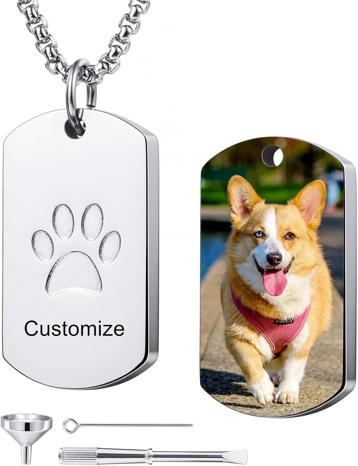 Personalized Paw Print Dog Tag Pendant Urn Ashes Jamaica Ubuy