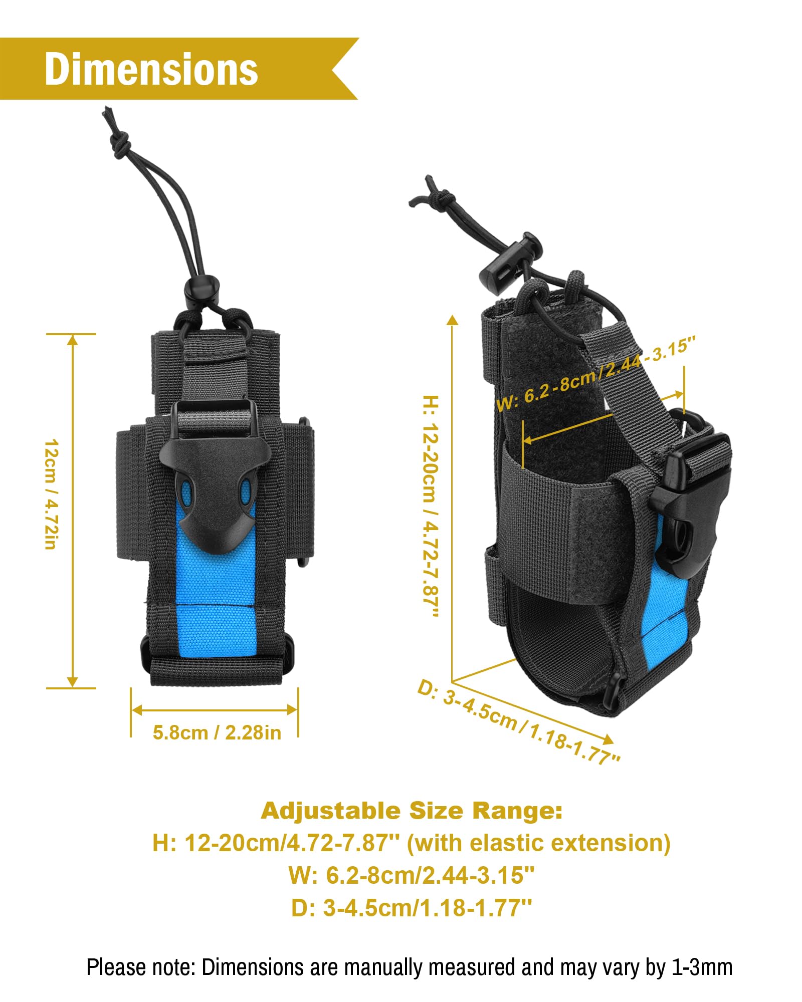 Bolsa Táctica VIPERADE Para Walkie Talkie – Compatible Con MOLLE, Nylon 500D, Ajustable Para Varias Radios