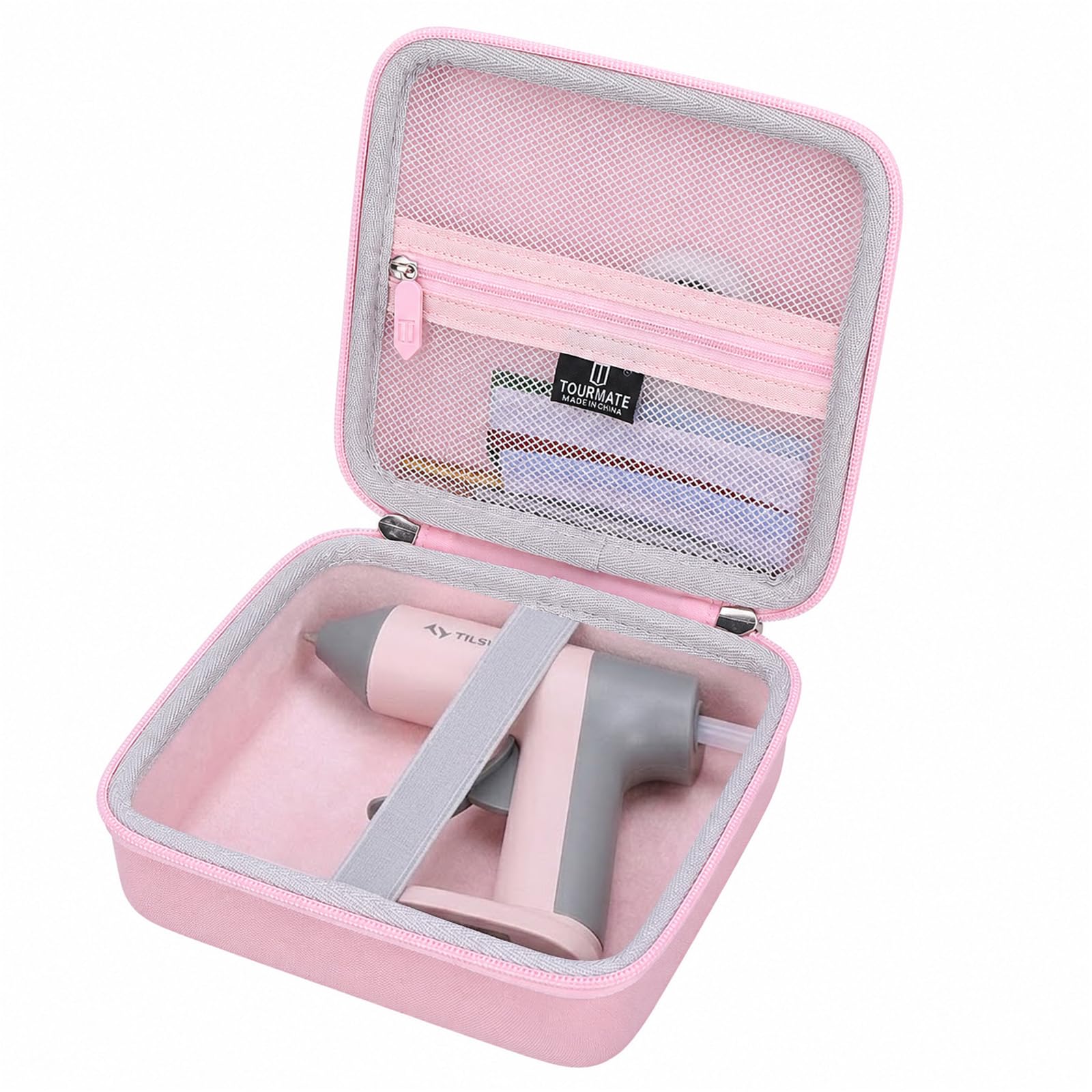 tourmate hard case compatible hoto cordless hot glue gun/hoto easyflow gun,travel box for aootagti/easytoo/tilswall/comto hot glue gun(only case） (pink)