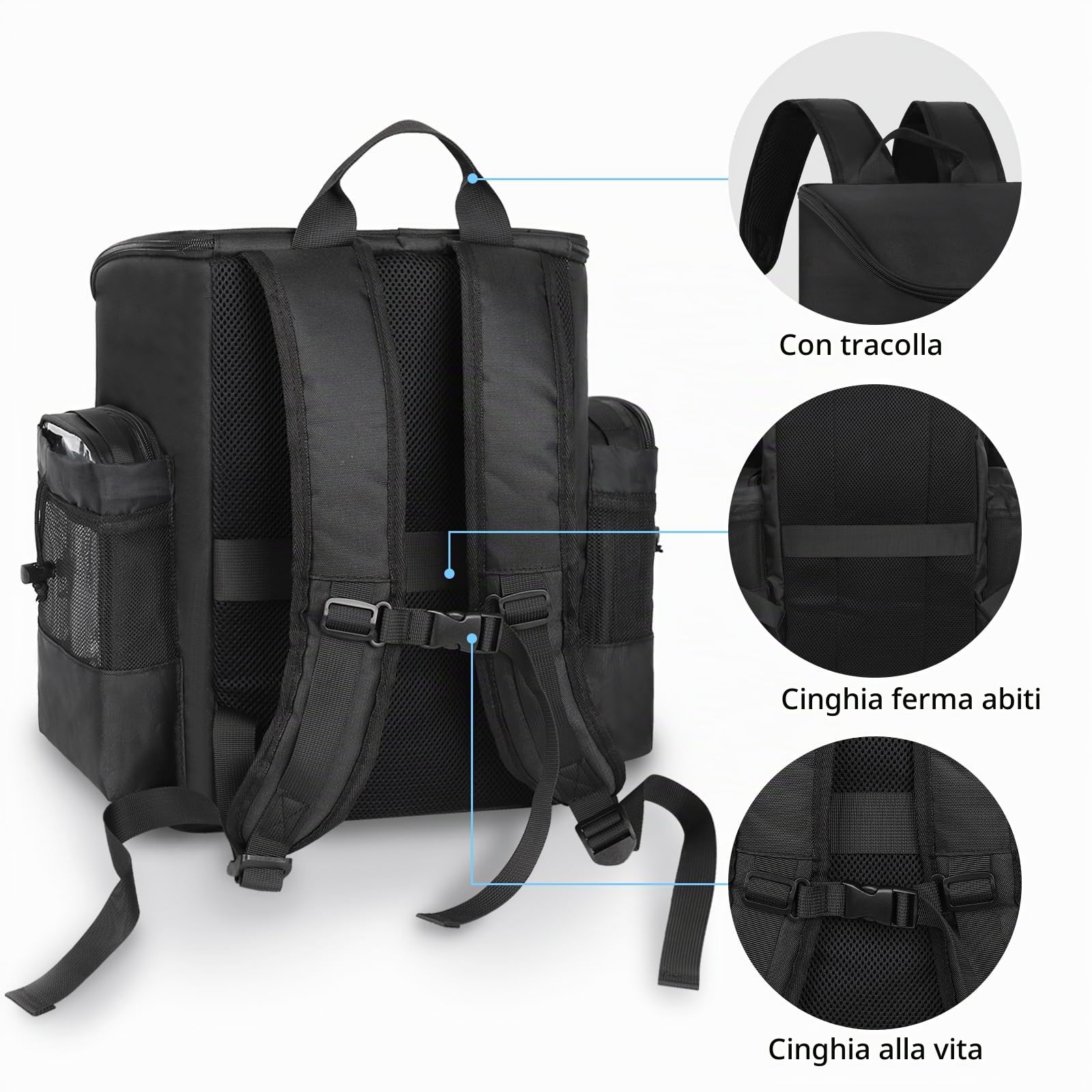 Borse da viaggio 'parrucchiere' di grande capacità, borsa 'borsa' con separatori regolabili, strumenti per capelli, borse cosmetologiche professionali