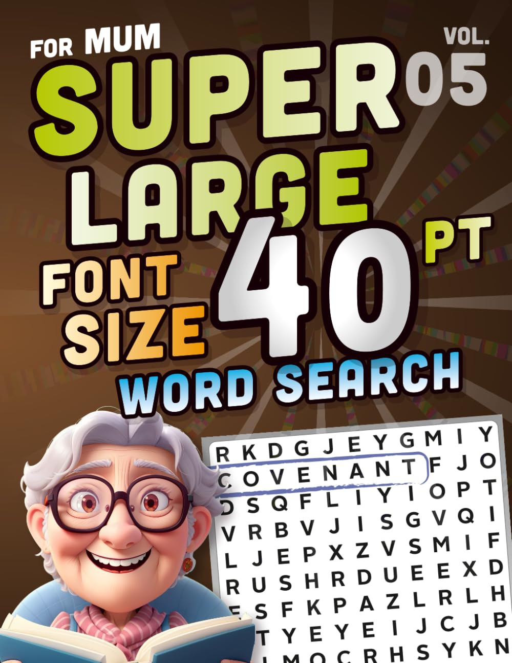 SUPER LARGE FONT SIZE 40 pt WORD SEARCH, vol. 05: Huge Jumbo Print Puzzle Book with XL Letters for the Visually Impaired and Seniors