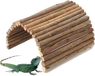 Tfwadmx Wooden Hamster Bridge, Extra Large - Small Animal Bendy Bridge Tunnel Hut Hideout Ladder Hideaway Climbing Chew Toy for Gerbil Guinea Pig Chinchilla Rabbit Ferret Hedgehog Rat Gerbil