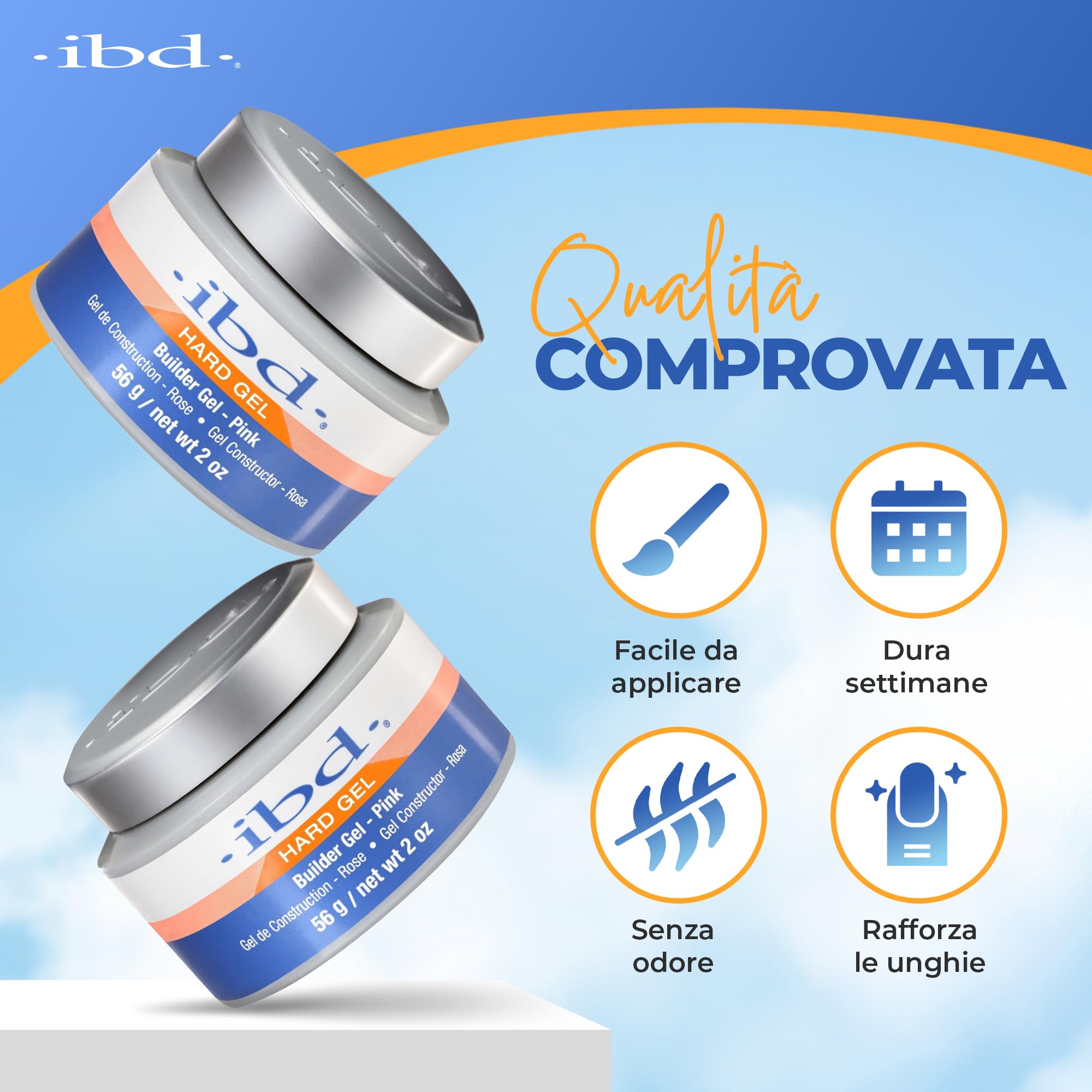 IBD Hard Gel - Gel costruttore UV rosa, 56 g - MADE IN USA - Gel costruttore premium per unghie in gel