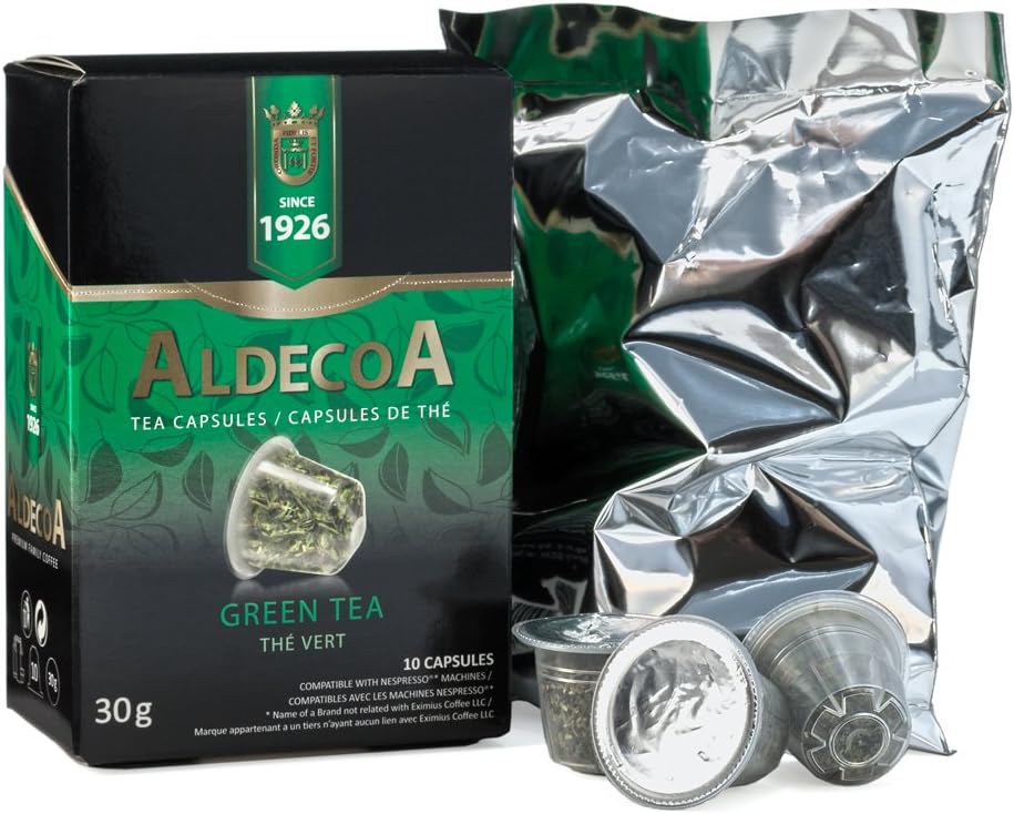 Aldecoa Nespresso Tea Capsules, Green Tea, 10 Count (Pack of 4)